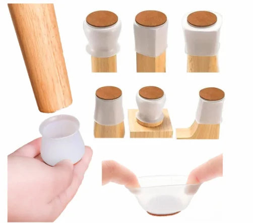 16pcs Silicone Furniture Leg Protectors: Floor Protection & Anti-slip Pads